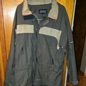 Eddie Bauer Men's Dark Brown and Beige Performance Jacket